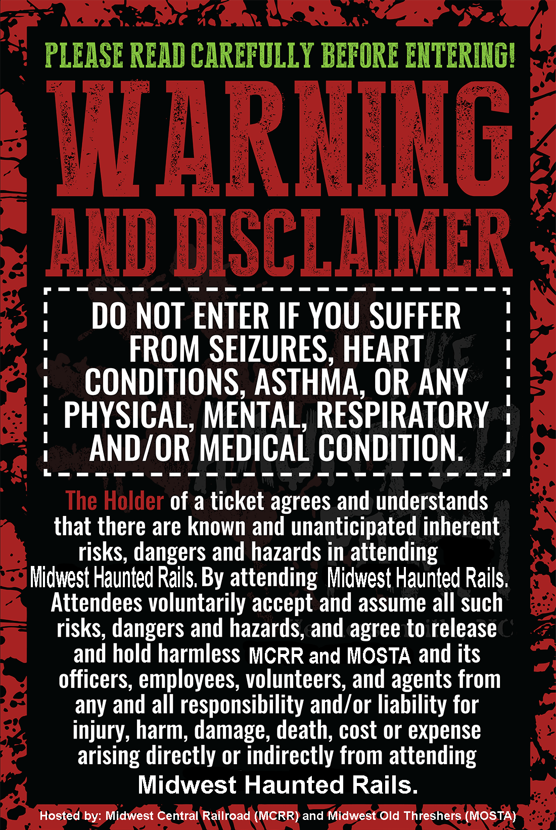Thrashers House of Terror Warning Poster